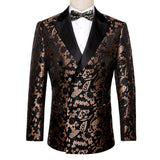Men's Luxury Blazer Party Wedding Dress Jacket Suit Gold Thread Slim Dress Suit Barry Wang Mart Lion XX-0002 S 