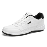 Leather Men's Shoes Sneakers Trend Casual Leisure Non-slip Footwear Vulcanized Shoes MartLion White 38 