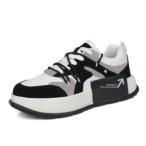 Trendy Vulcanized Shoes Breathable Sneakers Outdoor Running Casual Non-slip Men's MartLion black gray 39 