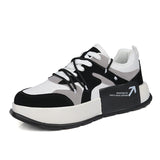 Trendy Vulcanized Shoes Breathable Sneakers Outdoor Running Casual Non-slip Men's MartLion black gray 39 