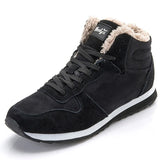 Men's Sneakers With Fur Winter Shoes Casual Winter Tennis Casual Couple Footwear Black MartLion black 35 