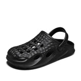 Outdoor Men's Shoes Retro Wear-Resistant Waterproof Summer Sandals Thick Bottom Rock Pattern Beach Slipper MartLion black 8.5 