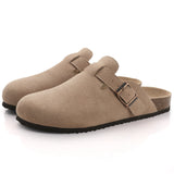 Trendy Clogs For Women Slippers Suede Mules Men's Cork Home Sandals with Arch Support Leather Potato Shoes MartLion   