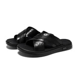 Slippers for Men's Summer Designer Beach Shoes Solid Color Genuine Leather Flip Flops MartLion Black 38 