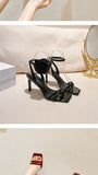Ankle Strap Thin Band High Heels Flower Decorated Ankle Women's Pumps Party Shoes Buckle Ladies Bridal Mart Lion   