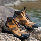 High-top Hiking Shoes Outdoor Leather Men's Boots Cushioning Light Mountaineering Winter MartLion   