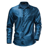 Men's Floral Black Dress Shirts Stylish Long Sleeve Steampunk arty Club Bar Social Shirt Chemise Homme Mart Lion C10 Blue USA S 