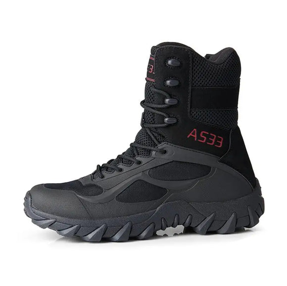 Autumn Winter Men's Military Boots High Top Outdoor Hiking Shoes Anti-collision Army Tactical Boots MartLion Black 1 39 