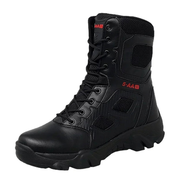  Men's Tactical Military Boots Casual Shoes Leather SWAT Army Motorcycle Ankle Combat  Black Militares Hombre MartLion - Mart Lion