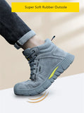 light weight work shoes leather safety shoes men's work casual steel toe anti puncture sneakers MartLion   