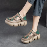 Women Sandals Summer Shoes Genuine Leather Covered Toe Soft Casual Walking Hollow MartLion   