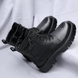 Men's English Style Thick Sole Design Men Boots  Layer Leather Casual Boots