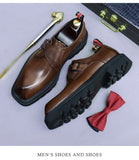 Thick-Soled Lightweight Formal Leather Height-Increasing Shoes Men's Shoes Cowhide Leather Buckle Men's Business Shoes MartLion   