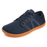 Men's Casual Sports Barefoot Shoes Minimalist Cross-Trainer Wide Toe Walking Zero Drop Sole Trail Running Sneakers MartLion A036 Dark Blue 44 