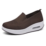 Sneakers Women's Sports Shoes Mesh Breathable Platform Tennis Casual Slip-On Ladies Walking Vulcanized Shoes Zapatillas Mujer MartLion brown 36 
