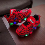 Spiderman LED Light Kids Shoes Boys and Girls Light Kids Light Kids Sports Mesh Sports Boys and Girls LED Light MartLion 4 21 (13cm insole) 