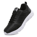 Waterproof Spring Autumn Leather Men's Shoes Thick Plush Warm Casual Sneakers Non-slip Walking Zapatos Hombre Mart Lion BlackWhite 892 38 