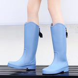  Rubber Rain boots Women Rain Boots PVC Slip-on Rubber Women Shoes Waterproof Non-slip Wear-resistant Water MartLion - Mart Lion