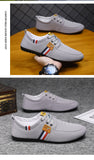 Men's Casual Shoes Brand Breathable British Sneakers Lace Up Soft Flats Driving White Black Peas Mart Lion   