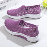 Summer Korean Mesh Women's Shoes Breathable Hollow Sports Walking Sneakers Casual Flat Ladies Mart Lion purple 35 