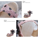 Womens High Heels Sandals Bowknot Design Platform Wedges Female Casual Increas Ladies Ankle Strap Open Toe Shoes Mart Lion   