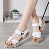 Summer Leather Open Toe Women Sandals Trendy Buckle Flat Sole Woman Shoes Outdoor Casual Ladies Beach MartLion   