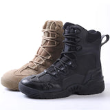 Leather Wearproof Breathable Men's Desert High Shoes Outdoor Climbing Hunting Hiking Shooting Training Military Tactical Boots MartLion   