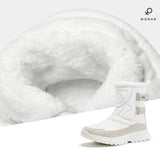 Golden Camel Women Snow Boots Winter Thick Plush Waterproof Non-slip Thigh High Warm Fur Platform MartLion White 38 