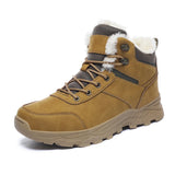 snow boots men winter boots keep warm plush boots hiking boots men casual shoes men mountain snow boots MartLion Yellow 40