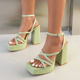 Summer Sweet White Green Women Sandals Platform High Heels Lady Pole Dance Shoes MartLion Green 6 