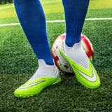 Men's Football Boots Without Lace Childrens Hightop Soccer Shoes Society Cleats Kids Football Training MartLion   