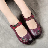 Genuine Leather Soft Bottom Women Flats Mother Shoes Comfort Oxford Loafers Moccasins MartLion Purple 41 