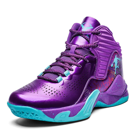 Men's Basketball Shoes Purple Basketball Sneakers Men Women Training Sport Boots Kids Adult Athletic Shoe MartLion