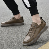 Spring Outdoor Sneakers Shoes Genuine Leather Casual Men's Oxford Jogging Dress MartLion   
