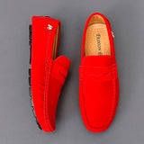 Suede Leather Penny Peas Loafers Men's Women Boys Driving Shoes Moccasins Slip on Flats Designer Loafers Pink MartLion   