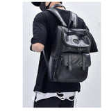 Retro Leather Backpack Men's Backpacks Waterproof Travel Backpack High Capacity 15.5 Inch Laptop Bags Schoolbag Mart Lion   
