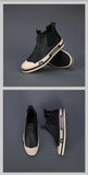 Winter Classic Black Shoes Men's Leather Casual Flats Slip-on High Top Zapatos De Hombre MartLion   
