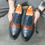 Mixed Color Dress Shoes Men's Pointed Toes Leather Social Zapatos De Vestir Hombre MartLion   