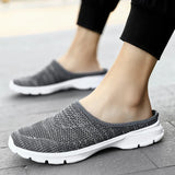 Men's Slippers Winter Summer Warm Plush Home Indoor Outdoor Couples Half Slippers Mesh Breathable MartLion   