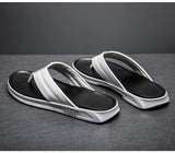 Golden Sapling Leisure Flip Flops Men's Slippers Genuine Leather Flats Casual Shoes Party Slides Beach Footwear MartLion   