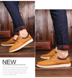 Men's Leather Casual Shoes Flat Trendy Sneaker Oxfords Zapatillas Mart Lion   