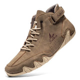 Hiking Shoes Leather Casual Shoes Men's Spring Autumn Ankle Boots Design Outdoor Handmade Women MartLion Khaki 38(24.0CM) 