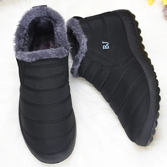  Men's Winter Shoes Warm Black Ankle Boots with Waterproof Snow Casual Cotton MartLion - Mart Lion