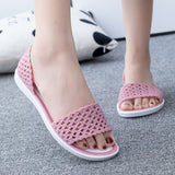 Women Beach Sandals Summer Candy Color Shoes Peep Toe Stappy Valentine Rainbow Clogs Jelly Flats Mart Lion   