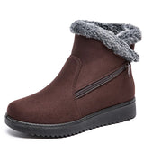 Women Snow Fur Boots Platform Soft Keep Warm Flat Winter Mujer MartLion Brown 35 
