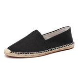 Spring Summer Women Casual Shoes Flats Ladies Slip-on Cloth Shoes Breathable MartLion Black 8.5 