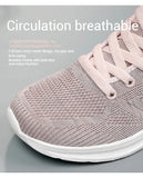 Spring and Autumn Women's Casual Sports Shoes Knitted Upper Breathable Shoes Pink Black MartLion   