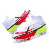 Football Shoes Men's Soccer Spikes Cleats Ankle Protect Lightweight Elastic Non Slip TF AG Competition Training MartLion   