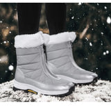 Winter Women's Snow Boots Non-slip Outdoor Waterproof Keep Warm Zipper Cotton MartLion   