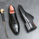 British Dress Shoes Men's Split Leather Footwear Formal Social Oxfords Mart Lion   